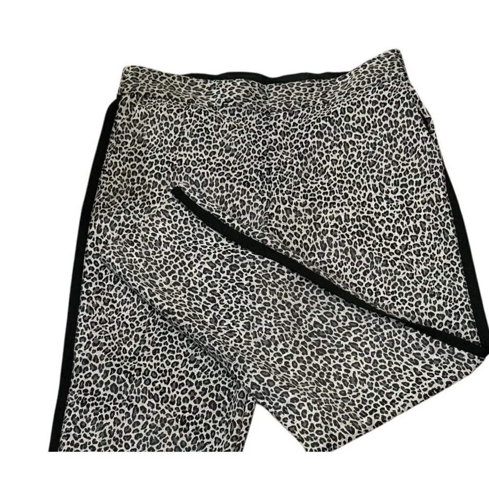 RACHEL ROY Gray Cheetah Animal Print Textured Cropped Agatha Pants Women's Sz 8 - Picture 3 of 12